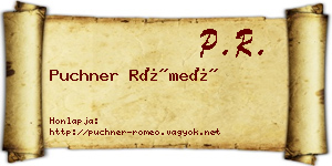 Puchner Rómeó névjegykártya